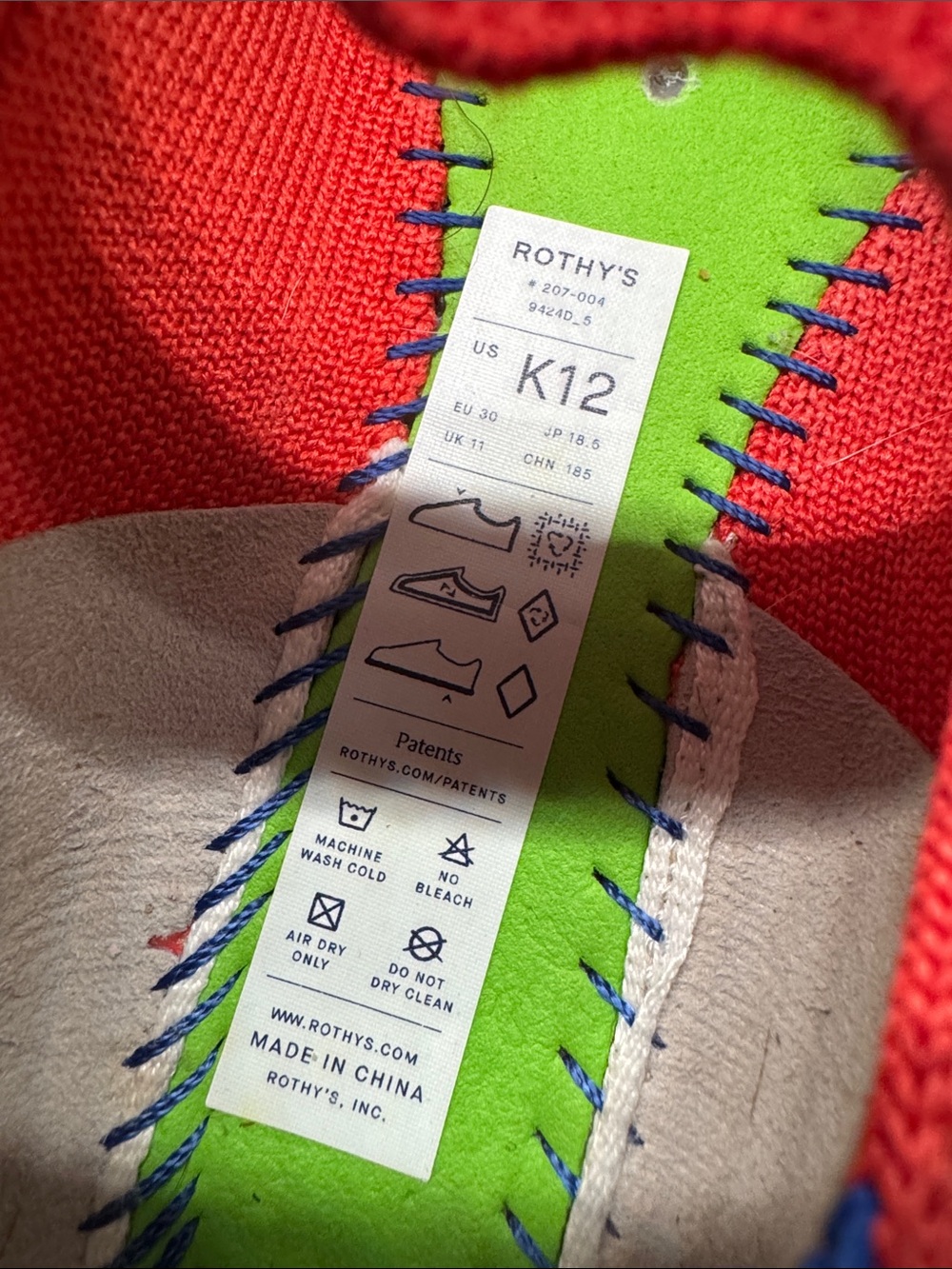 Rothy's Red Knit Mary Jane Flats for Kids - Picture 4 of 6